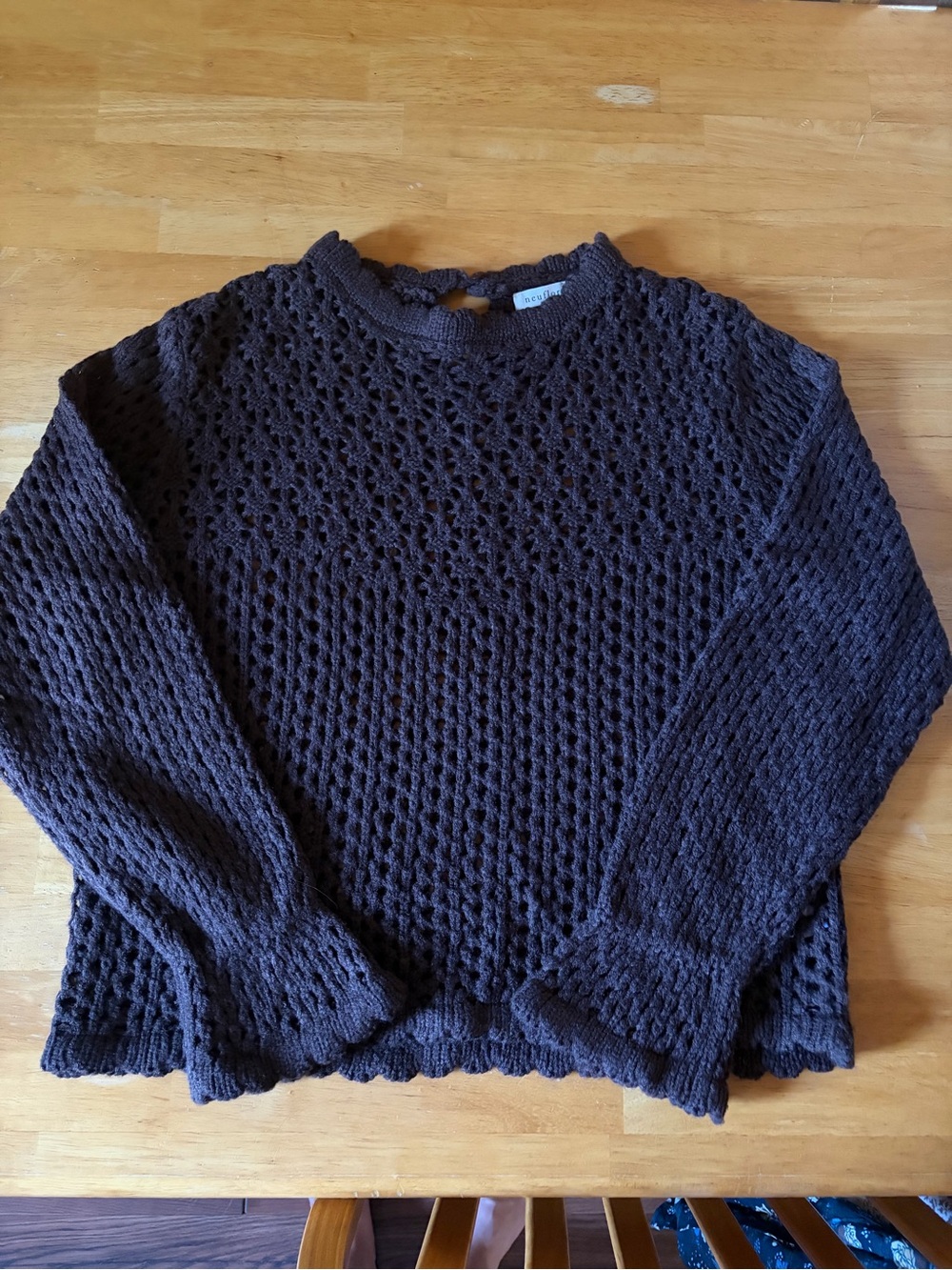 Neuflora Open-Knit Espresso Women’s Sweater